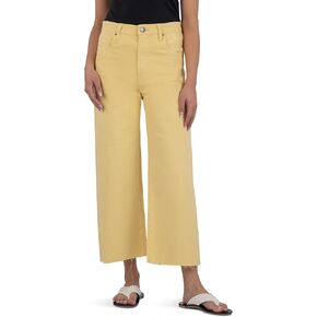 KUT from the Kloth Women's Gwen High-Rise Wide Leg Raw Hem 5 Pockets Zipper Fly