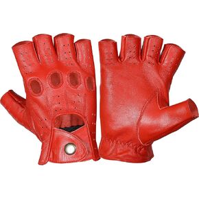 Genuine Leather Gloves, Lambskin leather gloves, motorcycle gloves, Leather Gloves, Half finger Gloves