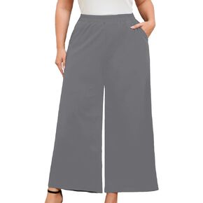 Zomva Women's Plus Size Wide Leg Bants High Pherced Sendy Prouts مع جيوب Palazzo Pants أعمال عارضة