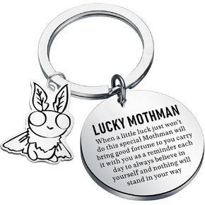 TGBJE Spooky Moth Man Keychain Moth Men Lover Gift Lucky Moth-Man Jewelry Cryptid Creature Gifts Cryptozoology Folklore Merch (Lucky Kc)
