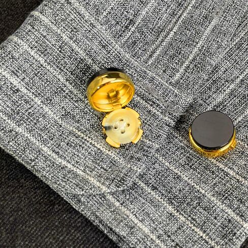 10 Pieces Brass Round Cuff Button Cover Cuff Links for Wedding Formal Shirt Mens Formal Button Covers Imitation Cufflinks in Saudi Arabia