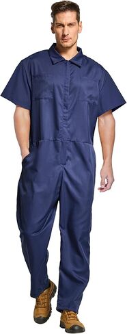 VOGRYE Lightweight Men's Short-Sleeve Work Coverall with Elastic Waist in Saudi Arabia