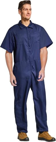 VOGRYE Lightweight Men's Short-Sleeve Work Coverall with Elastic Waist in Saudi Arabia