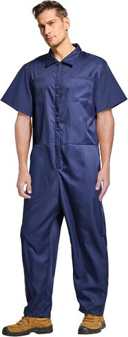 VOGRYE Lightweight Men's Short-Sleeve Work Coverall with Elastic Waist in Saudi Arabia