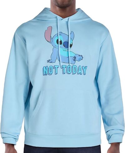 Disney Lilo & Stitch Hoodie Men's Not Today Lazy Pose Adult Pullover Sweatshirt in Saudi Arabia