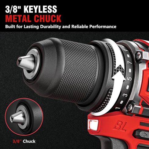 ALLOYMAN 20V Max Cordless Drill Set، طقم مثقاب كهربائي مع بطارية 2.0 مللي أمبير وشاحن سريع، سرعة متغيرة 0-2000RMP، 25+3 مثقاب كهربائي لإعداد عزم الدوران لمجموعة الأدوات المنزلية in Kuwait