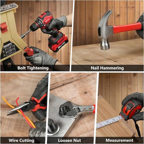 ALLOYMAN 20V Max Cordless Drill Set، طقم مثقاب كهربائي مع بطارية 2.0 مللي أمبير وشاحن سريع، سرعة متغيرة 0-2000RMP، 25+3 مثقاب كهربائي لإعداد عزم الدوران لمجموعة الأدوات المنزلية in Kuwait