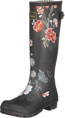 Joules New Women's Welly Print W/Adj Back Gusset Rain Boot French Navy 9 in Saudi Arabia