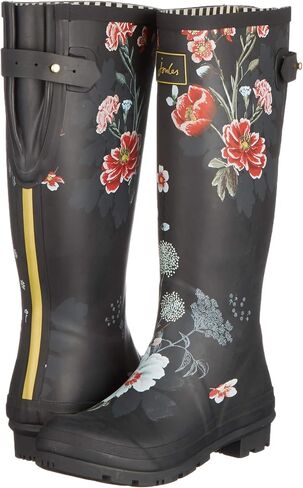 Joules New Women's Welly Print W/Adj Back Gusset Rain Boot French Navy 9 in Saudi Arabia