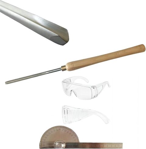 1/4-Inches HSS Bowl Gouge Lathe Chisel Set Wood Turning Tools, Fingernail Bowl Gouge 1/4'' with Domestic Ashtree Handle and Transparent Hang Bag in Kuwait