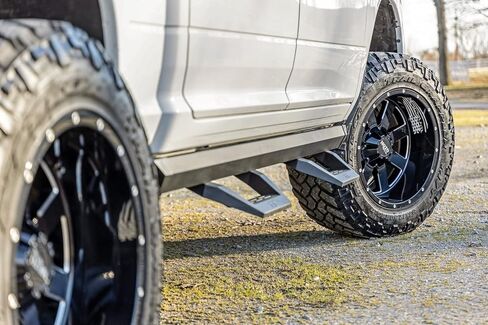 Rough Country SRX2 Adjustable Aluminum Steps for Ram 1500/2500/3500 (2010-2018) Crew Cab - Modular Running Boards with Slide-Adjust Steps in Saudi Arabia