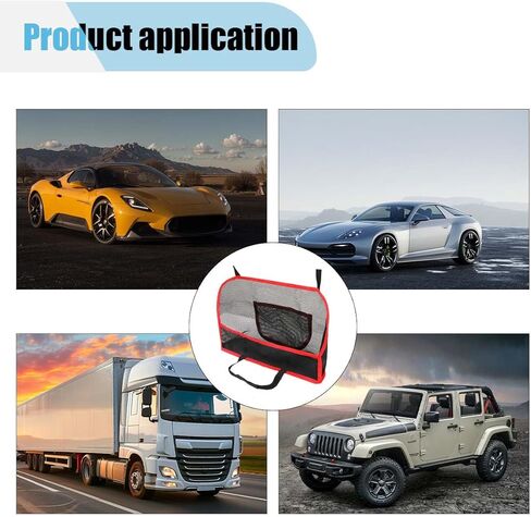 Car Net Pocket Handbag Holder, Barrier of Backseat Pet Kids Between Front Seats, Large Capacity Purse Holder for Car, Car Backseat Storage Organizer Netting Pouch for Women Men (Black) in Kuwait