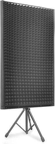 Pyle Sound Wall Panel Studio Foam-Acoustic Isolation Absorber Shield and Dampening Wedge with Height Adjustable, Includes Tripod Base Stand, 2 Pack PSIP24X2, Black in Saudi Arabia