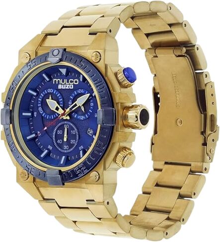 الساعات Mulco للرجال - Buzo ، علبة من الفولاذ المقاوم للصدأ مع شريط السيليكون المعصم أو حزام الفولاذ المقاوم للصدأ ، حركة كرونوغراف الكوارتز ، شاشة تمثيلية كبيرة للوجه ، 100 متر - مقاومة للماء in Kuwait