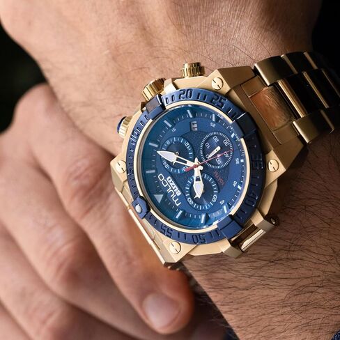 الساعات Mulco للرجال - Buzo ، علبة من الفولاذ المقاوم للصدأ مع شريط السيليكون المعصم أو حزام الفولاذ المقاوم للصدأ ، حركة كرونوغراف الكوارتز ، شاشة تمثيلية كبيرة للوجه ، 100 متر - مقاومة للماء in Kuwait