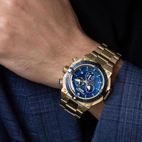 الساعات Mulco للرجال - Buzo ، علبة من الفولاذ المقاوم للصدأ مع شريط السيليكون المعصم أو حزام الفولاذ المقاوم للصدأ ، حركة كرونوغراف الكوارتز ، شاشة تمثيلية كبيرة للوجه ، 100 متر - مقاومة للماء in Kuwait