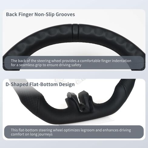 عجلة القيادة الجلدية الكاملة ، قاع مسطح على شكل D مثقب القبض على عجلة القيادة من أجل Ford Mustang 2013 2013 2014 in Kuwait