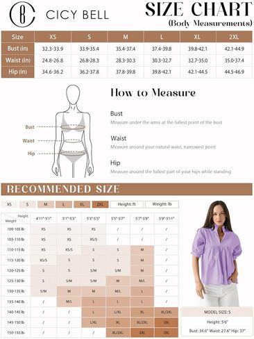 Cicy Bell Womens Puff Sleeve V Neck Blouse Babydoll Peplum Tops Dressy Casual Pleated Loose Fit Shirts in Saudi Arabia