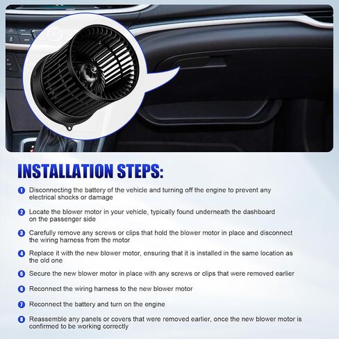 محرك منفاخ AC Front AC مع FONS FITS لعام 2014 2015 2015 2017 2018 2019 Nissan Rogue ، 2017-2019 Nissan Rogue Sport HVAC Heater. in Saudi Arabia