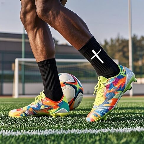3 Pairs Cross Grip Soccer Socks for US 6-13 - Anti-Slip Christian Socks with Bible Verse in Saudi Arabia