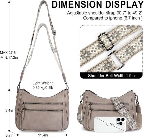 Crossbody Purses for Women Trendy Leather Crossbody Bag,Multi Pocket Shoulder Handbag Lightweight Travel Purse in Saudi Arabia