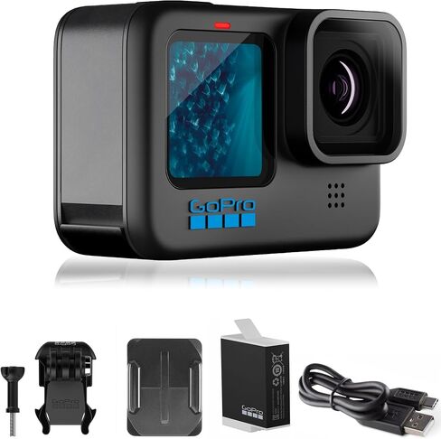GoPro HERO11 Black – E-Commerce Packaging - Waterproof Action Camera with 5.3K60 Ultra HD Video, 27MP Photos, 1/1.9" Image Sensor, Live Streaming, Webcam, Stabilization in Kuwait