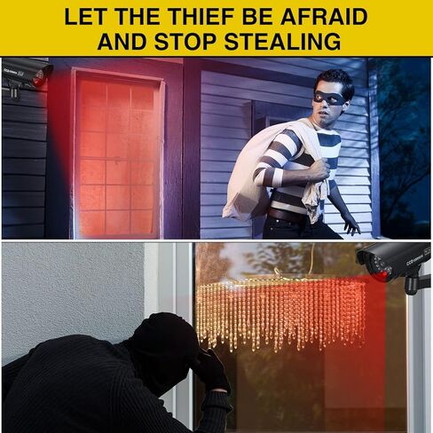 8 Pcs Fake Camera Dummy Security Camera Realistic Dummy Camera Plastic Fake Video Camera CCTV Surveillance System with Motion LED Light for Home Outdoor Indoor Use, No Battery Included (Silver) in Kuwait