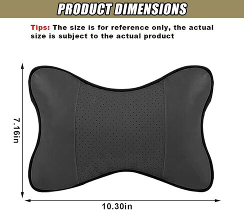 2PCS Car Neck Pillow, PU Leather Headrest Cushion with Adjustable Strap, Ergonomic Soft Headrest Pillow, Universal Multi-Function Auto Lumbar Support Accessories for Pressure Relief (Black) in Saudi Arabia