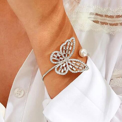 Pearl Bracelet for Women Dainty Gold Bangles Bracelet Prom Jewelry Rhinestone Bracelet Crystal Bracelet Wedding Jewelry for Brides Bridesmaid Gifts in Saudi Arabia