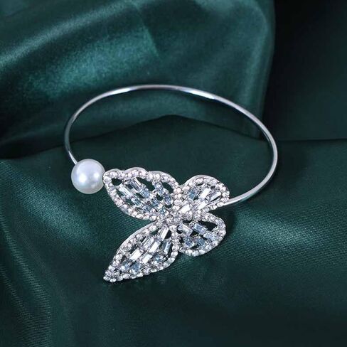 Pearl Bracelet for Women Dainty Gold Bangles Bracelet Prom Jewelry Rhinestone Bracelet Crystal Bracelet Wedding Jewelry for Brides Bridesmaid Gifts in Saudi Arabia