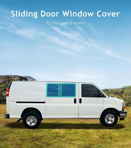 Deluxe Side Barn Door Window Cover for Chevy Express,Cold Weather Essentials,Magnetic Direct Fit,Insulated,Privacy Screened Express Van Accessories in Saudi Arabia
