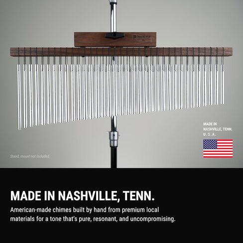 TreeWorks Chimes U.S.A. Large Single Row, 35-Bar Wind Chime made from Tennessee Black Walnut wood (VIDEO), Full (TRE35) in Kuwait