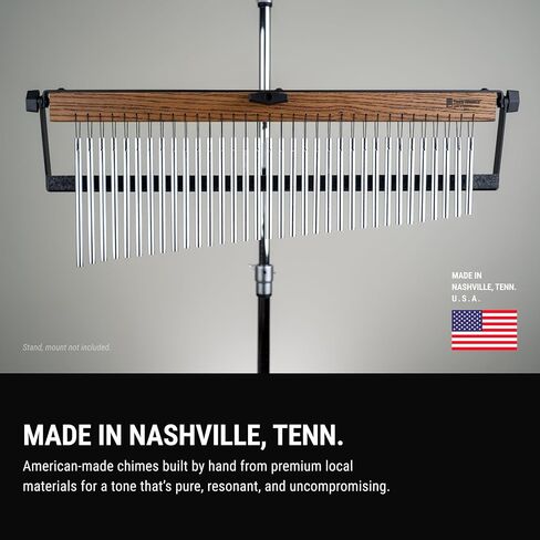 TreeWorks Chimes U.S.A. Large Single Row, 35-Bar Wind Chime made from Tennessee Black Walnut wood (VIDEO), Full (TRE35) in Kuwait