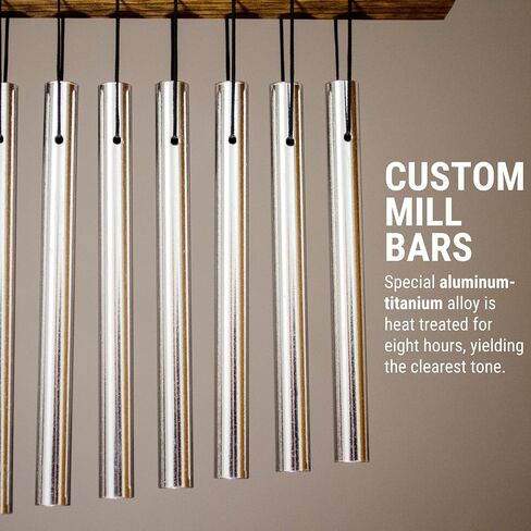 TreeWorks Chimes U.S.A. Large Single Row, 35-Bar Wind Chime made from Tennessee Black Walnut wood (VIDEO), Full (TRE35) in Kuwait