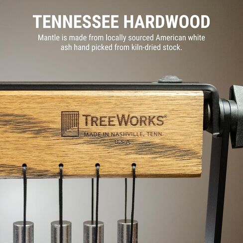 TreeWorks Chimes U.S.A. Large Single Row, 35-Bar Wind Chime made from Tennessee Black Walnut wood (VIDEO), Full (TRE35) in Kuwait