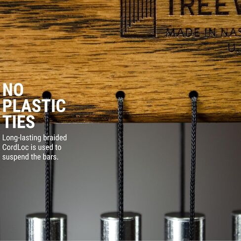 TreeWorks Chimes U.S.A. Large Single Row, 35-Bar Wind Chime made from Tennessee Black Walnut wood (VIDEO), Full (TRE35) in Kuwait