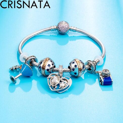 Jan-Dec Birthstone Planet Ball Charms with 12 Month Birthday Stone, 925 Sterling Silver 2 Tone Rose Gold Round Globe Beads, fits European Snake Charm Bracelet, Gifts for Mom/Wife/Father/Children/Grandma in Saudi Arabia