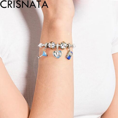 Jan-Dec Birthstone Planet Ball Charms with 12 Month Birthday Stone, 925 Sterling Silver 2 Tone Rose Gold Round Globe Beads, fits European Snake Charm Bracelet, Gifts for Mom/Wife/Father/Children/Grandma in Saudi Arabia