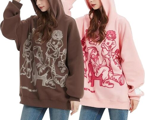 Y2k Hoodie Men Women Aesthetic Graphic Hoodies Pullover Sweatshirt Hip Hop Goth Grunge Harajuku Jacket in Kuwait