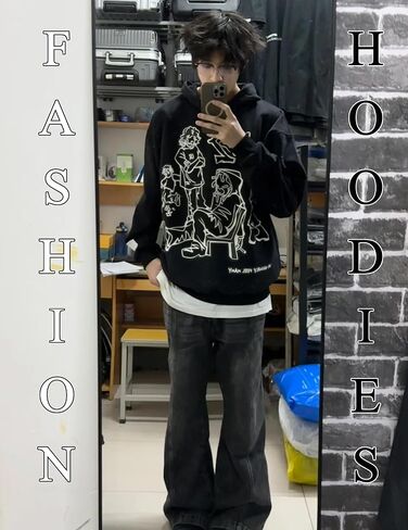 Y2k Hoodie Men Women Aesthetic Graphic Hoodies Pullover Sweatshirt Hip Hop Goth Grunge Harajuku Jacket in Kuwait