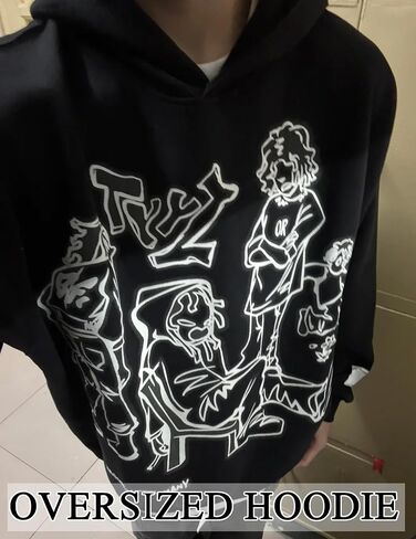 Y2k Hoodie Men Women Aesthetic Graphic Hoodies Pullover Sweatshirt Hip Hop Goth Grunge Harajuku Jacket in Kuwait