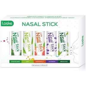 Nasal Stick, Instant Relief and Refreshment, Travel Size, Quick Acting Long Lasting Invigorating Scent, Non Irritating Nasal Inhaler (Large, Mint, Strong Mint, Grapefruit, Lavender, Green Tea)