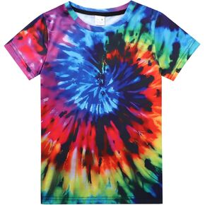 YKR Kids Tie Dye Shirt Size 4-14 Boys' Girls' Hippies Senior Tie-Dye Tee Tshirt