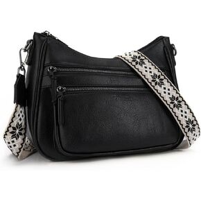 Crossbody Purses for Women Trendy Leather Crossbody Bag,Multi Pocket Shoulder Handbag Lightweight Travel Purse