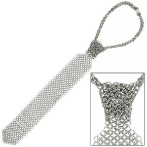 Medieval Renaissance Warrior Chain Mail Clothing, Aluminum Butted Neck Tie