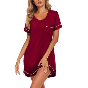 ekouaer lightgowns womens for women shorts sleeves v neck sleepwear plus seize sleepshirt Shortshirts tshirts dress s-xxl