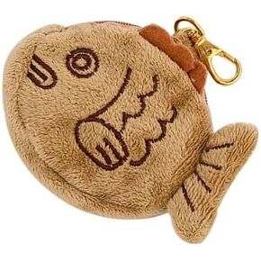 1Pc Brown Fish Cute Plush Coin Purse Keychain,Mini Wrist Purse Bag,Creative Adjustable Soft Coin Pendant With Zipper,Plush Pouch for Women's Coin Purses,Wallets,Card Cases and Money Organizers