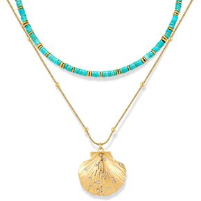 Beach Necklaces For Women Gold Shell Starfish Conch Necklace Summer Jewelry