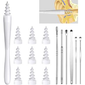 7 in 1 Ear Wax Removal Tool, 2024 Q-Grips Ear Wax Removal Reusable Washable Replacement Soft Silicone Tips for Cleaner Earwax, Ear Wax Removal Kit Contains 3 Types of Ear Cleaner Tools