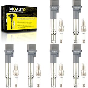 Set of 5 Ignition Coils Pack UF575 07K905715G & 5 PCS Iridium Spark Plugs Compatible with Volkswagen Beetle Golf Jetta Passat Rabbit L5 2.5L